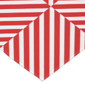 赤い白の対角線のストライプ ショートテーブルランナー (コーナー)