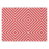 赤い白の対角線のストライプ テーブルクロス (正面(横))