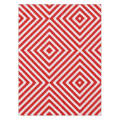 赤い白の対角線のストライプ テーブルクロス (正面)