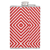 赤い白の対角線のストライプ フラスク (裏面)