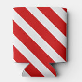 赤い白の対角線のストライプ 缶クーラー (裏面)
