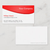 赤い白の曲線、プロフェッショナル名刺 名刺 (正面/裏面)