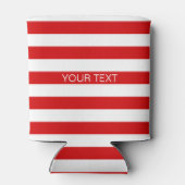 赤い白の横書き名門私立校風ののストライプ名 缶クーラー (裏面)