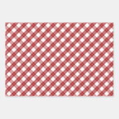 赤い白の混合パター素朴ン鹿の森のプレイド ラッピングペーパーシート (正面)