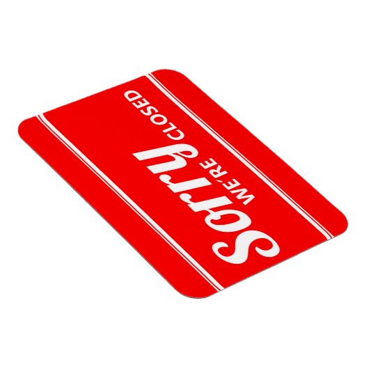 赤い白の申し訳ないサイン閉じた磁石 マグネット (右側)