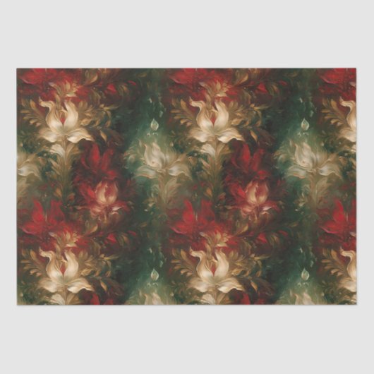 赤い白の緑のフローラ 薄葉紙 (正面)