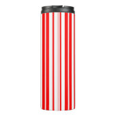 赤い白の縦のパターストライプンデザイン タンブラー (裏面)