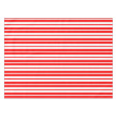 赤い白の縦のパターストライプンデザイン テーブルクロス (正面(横))