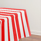赤い白の縦のパターストライプンデザイン テーブルクロス (インサイチュ)