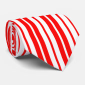 赤い白の縦のパターストライプンデザイン ネクタイ (ロール)