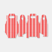 赤い白の縦のパターストライプンデザイン フェイバーボックス (折り畳みなし)