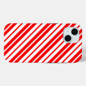 赤い白の縦のパターストライプンデザイン Case-Mate iPhoneケース (裏面 (横))