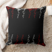赤い白の花の模様グラフィック クッション (ブランケット)