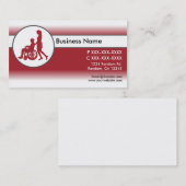 赤い白の補助生活名刺 名刺 (正面/裏面)