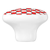 赤い白の黒いチェッカーボード セラミックノブ (側面)