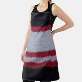 赤い白の黒：ニット毛織物パターン エプロン (インサイチュ)