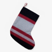 赤い白の黒：ニット毛織物パターン スモールクリスマスストッキング (正面 (吊り時))
