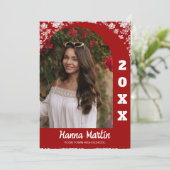 赤い白の2写真フローラアーチ卒業 案内状 (スタンド正面)