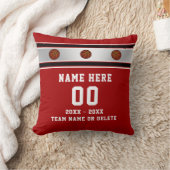 赤い白はプレーヤーのためのバスケットボールのギフトを個人化します クッション (ブランケット)