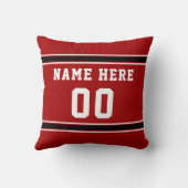 赤い白はプレーヤーのためのバスケットボールのギフトを個人化します クッション (裏面)