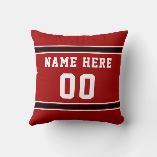 赤い白はプレーヤーのためのバスケットボールのギフトを個人化します クッション (裏面)