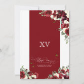 赤い白エレガントフローラ蝶キンセアニェラV3 招待状 (裏面)