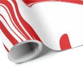 赤い白キャンディーケーンクリスマスクリスマスギフトラップ ラッピングペーパー (ロールコーナー)