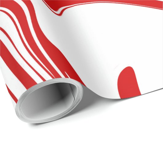 赤い白キャンディーケーンクリスマスクリスマスギフトラップ ラッピングペーパー (ロールコーナー)