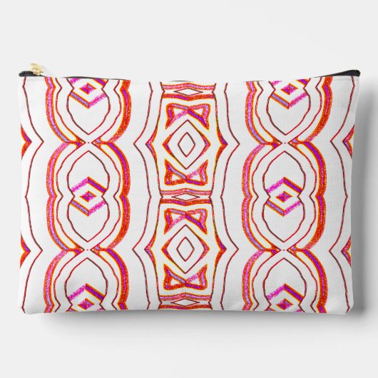 赤い白クラシックトレンディーメイクアップアクセサリーポーチ アクセサリーポーチ (正面)