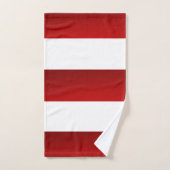 赤い白ストライプ色 バスタオルセット (ハンドタオル)
