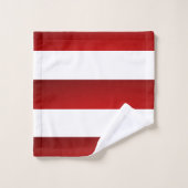 赤い白ストライプ色 バスタオルセット (ウォッシュタオル)