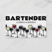赤い白ワインのテイスティンググラスbartender somlier 名刺 (正面)