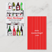 赤い白ワインはソムリエの名刺をびん詰めにします 名刺 (正面/裏面)