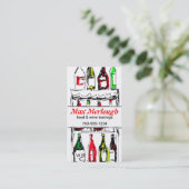 赤い白ワインはソムリエの名刺をびん詰めにします 名刺 (スタンド正面)