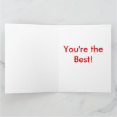 赤い白及びBの野球のカスタムのサンキューカード サンキューカード (内部)