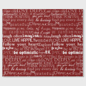 赤い白感動的語クリスマス ラッピングペーパー (フラット)