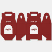 赤い白無地の色プレーン、Aqiqah赤ちゃんシャワー フェイバーボックス (見開き)