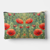 赤い白熱［赤熱］光を放つケシ畑，パーソナライズ可能 アクセサリーポーチ (裏面)