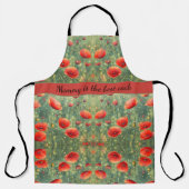 赤い白熱［赤熱］光を放つケシ畑，パーソナライズ可能 エプロン (正面)