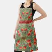 赤い白熱［赤熱］光を放つケシ畑，パーソナライズ可能 エプロン (インサイチュ)