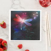 赤い白熱［赤熱］光を放つトンボ (インサイチュ)