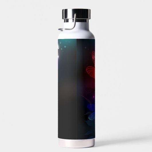 赤い白熱［赤熱］光を放つトンボ ウォーターボトル (右面)