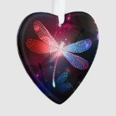 赤い白熱［赤熱］光を放つトンボ オーナメント (正面)