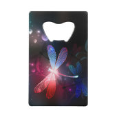 赤い白熱［赤熱］光を放つトンボ クレジットカード栓抜き (正面)