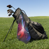 赤い白熱［赤熱］光を放つトンボ ゴルフタオル (グリーン)