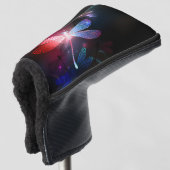 赤い白熱［赤熱］光を放つトンボ ゴルフヘッドカバー (3/4 正面)