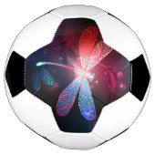 赤い白熱［赤熱］光を放つトンボ サッカーボール (回転)