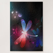 赤い白熱［赤熱］光を放つトンボ ジグソーパズル (縦)