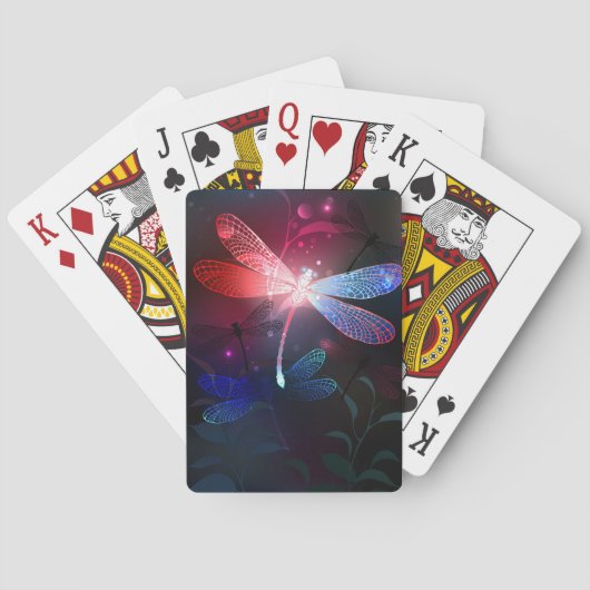 赤い白熱［赤熱］光を放つトンボ トランプ (裏面)