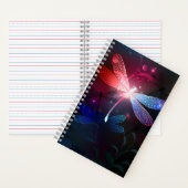 赤い白熱［赤熱］光を放つトンボ ノートブック (内側)